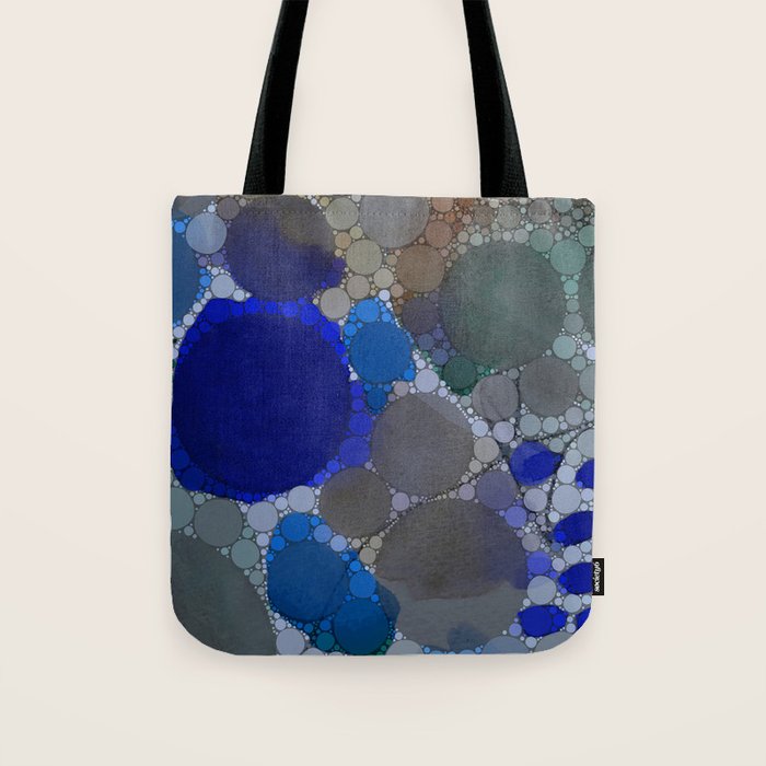 bluebirds and forget me nots - blue abstract art nature colorful happy Tote Bag Gallery Image 1