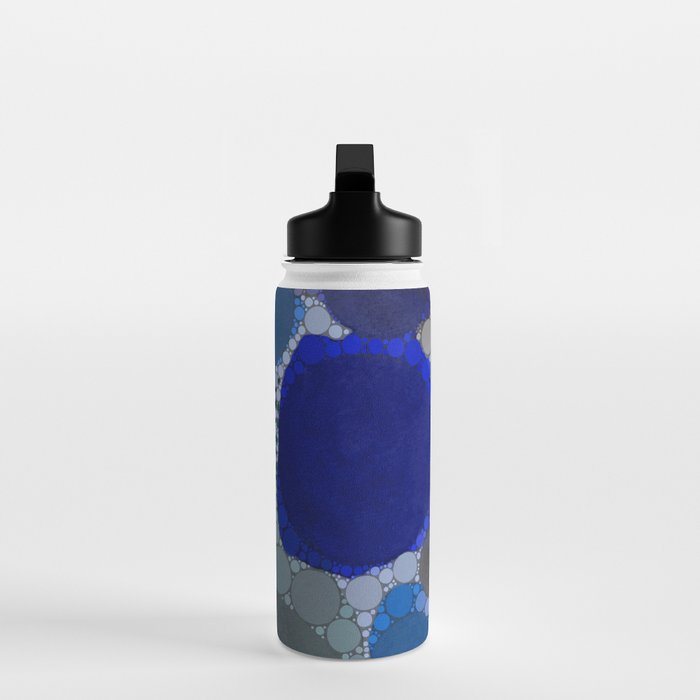 bluebirds and forget me nots - blue abstract art nature colorful happy Water Bottle Gallery Image 3