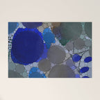 bluebirds and forget me nots - blue abstract art nature colorful happy Welcome Mat Gallery Image 1