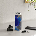 bluebirds and forget me nots - blue abstract art nature colorful happy Water Bottle Gallery Image 4