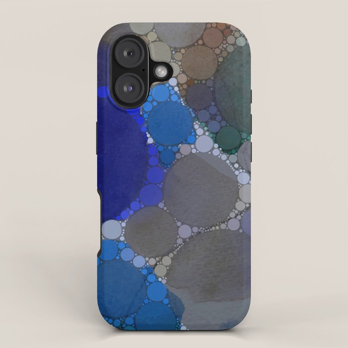 bluebirds and forget me nots - blue abstract art nature colorful happy iPhone Case Gallery Image 1