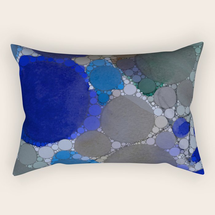 bluebirds and forget me nots - blue abstract art nature colorful happy Rectangular Pillow Gallery Image 2