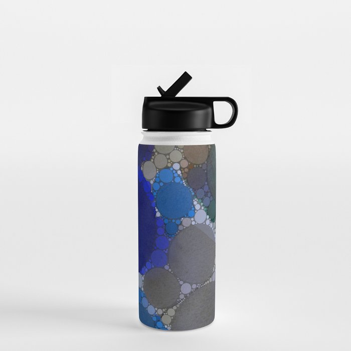 bluebirds and forget me nots - blue abstract art nature colorful happy Water Bottle Gallery Image 1