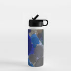 bluebirds and forget me nots - blue abstract art nature colorful happy Water Bottle Gallery Image 1