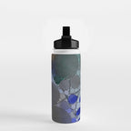 bluebirds and forget me nots - blue abstract art nature colorful happy Water Bottle Gallery Image 2