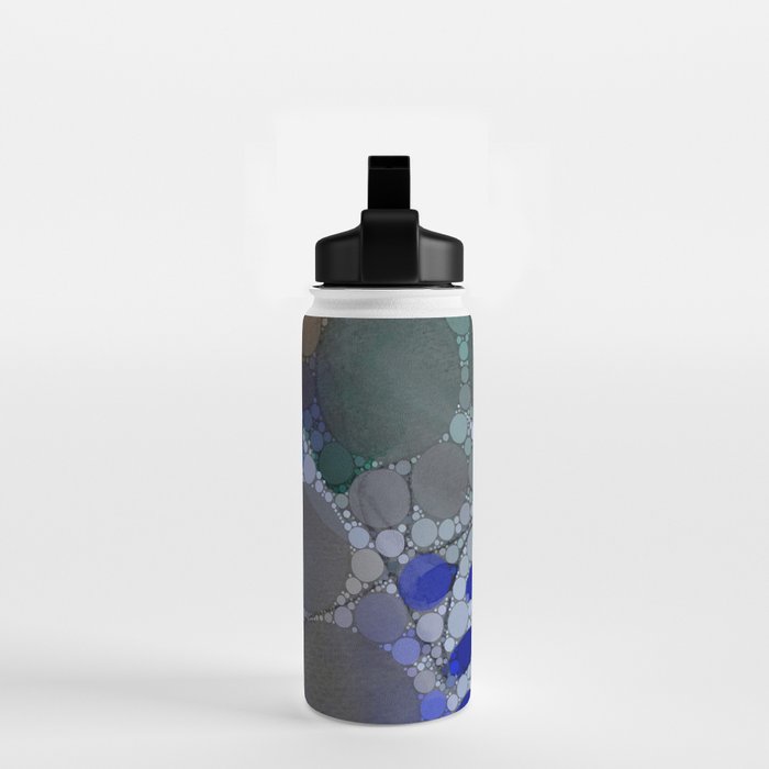 bluebirds and forget me nots - blue abstract art nature colorful happy Water Bottle Gallery Image 2
