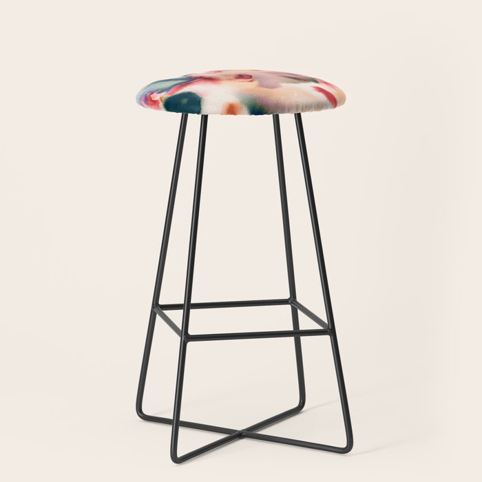 Abstract Watercolor Dreamy Autumn Painting Romantic Botanica Stool Gallery Image 1