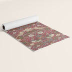 William Morris Strawberry Thief Crimson Red Yoga Mat Gallery Image 2