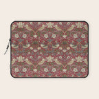 William Morris Strawberry Thief Crimson Red Laptop Sleeve Gallery Image 1