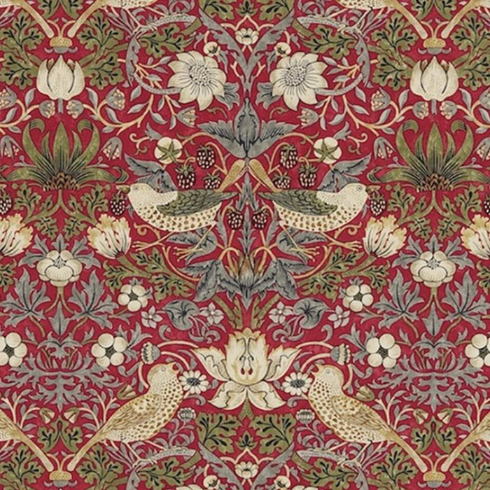 William Morris Strawberry Thief Crimson Red Coffee Mug Gallery Image 2