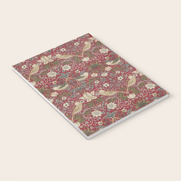 William Morris Strawberry Thief Crimson Red Notebook Gallery Image 3