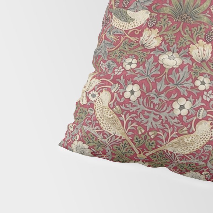 William Morris Strawberry Thief Crimson Red Pillow Sham Gallery Image 4