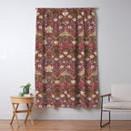 William Morris Strawberry Thief Crimson Red Window Curtain Gallery Image 5