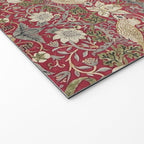 William Morris Strawberry Thief Crimson Red Welcome Mat Gallery Image 2