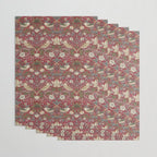 William Morris Strawberry Thief Crimson Red Wrapping Paper Gallery Image 3