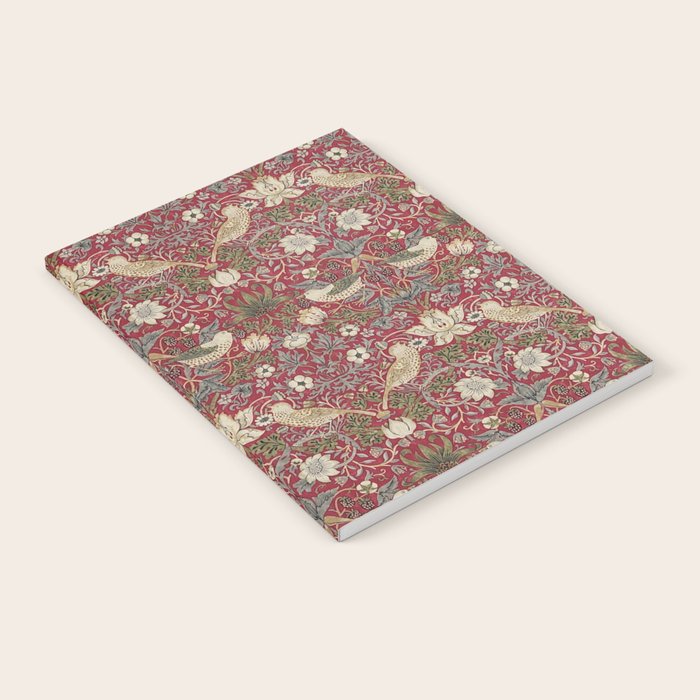 William Morris Strawberry Thief Crimson Red Notebook Gallery Image 1