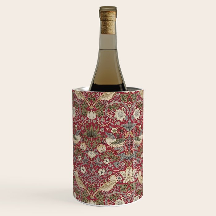 William Morris Strawberry Thief Crimson Red Wine Chiller Gallery Image 3