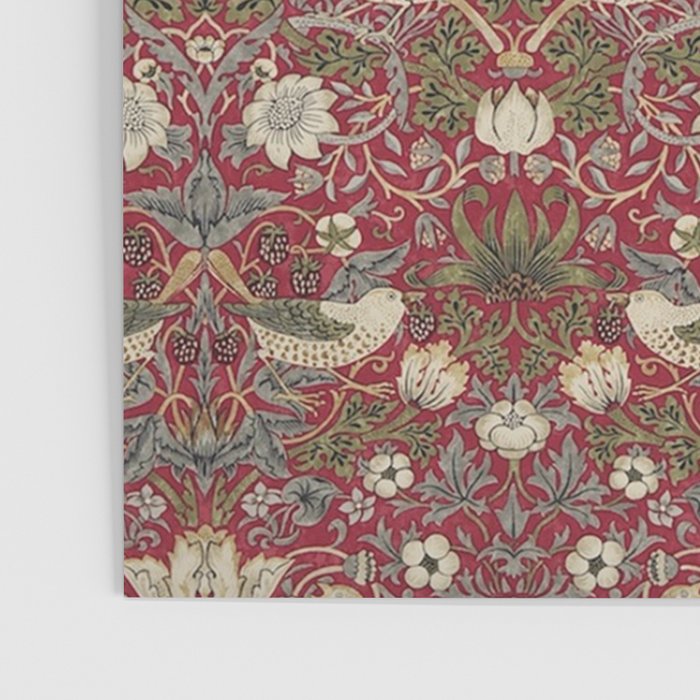 William Morris Strawberry Thief Crimson Red Poster Gallery Image 3