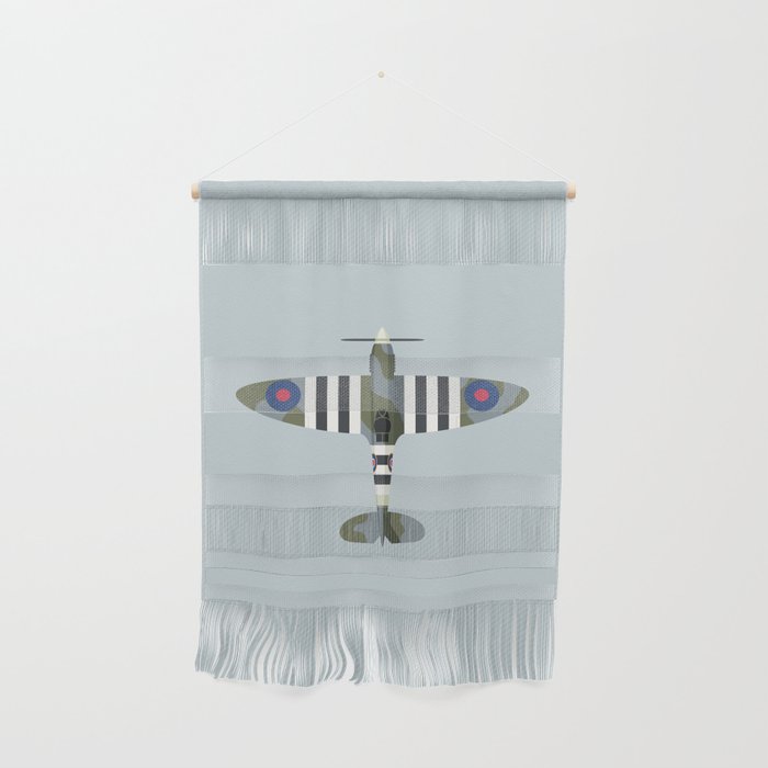 Spitfire WWII Fighter Aircraft - Grey Wall Hanging Gallery Image 1