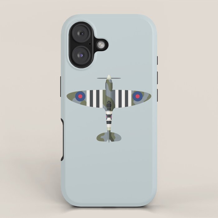 Spitfire WWII Fighter Aircraft - Grey iPhone Case Gallery Image 1