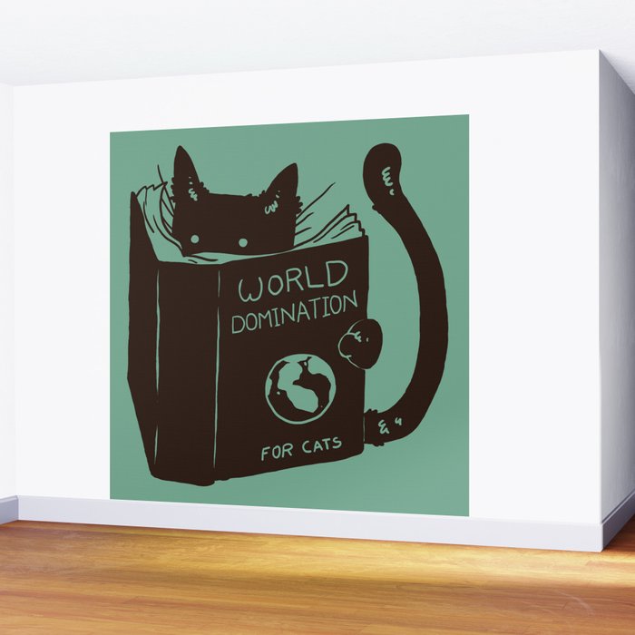 World Domination for Cats (Green) Wall Mural Gallery Image 2