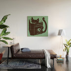 World Domination for Cats (Green) Wood Wall Art Gallery Image 2