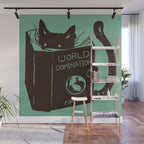 World Domination for Cats (Green) Wall Mural Gallery Image 1