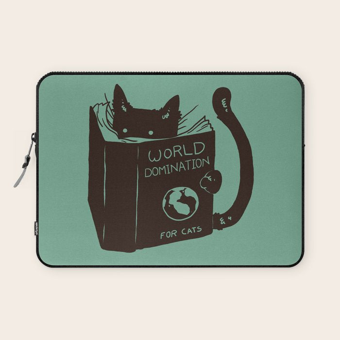 World Domination for Cats (Green) Laptop Sleeve Gallery Image 1