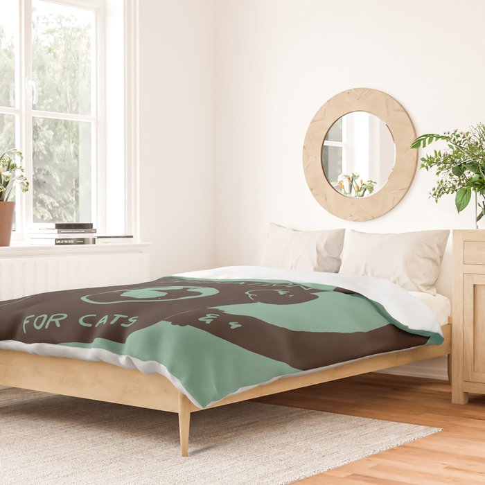 World Domination for Cats (Green) Duvet Cover Gallery Image 2