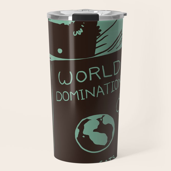World Domination for Cats (Green) Travel Mug Gallery Image 1