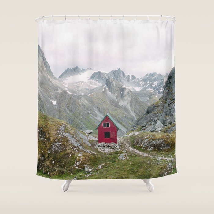 Mint Hut Shower Curtain Gallery Image 1