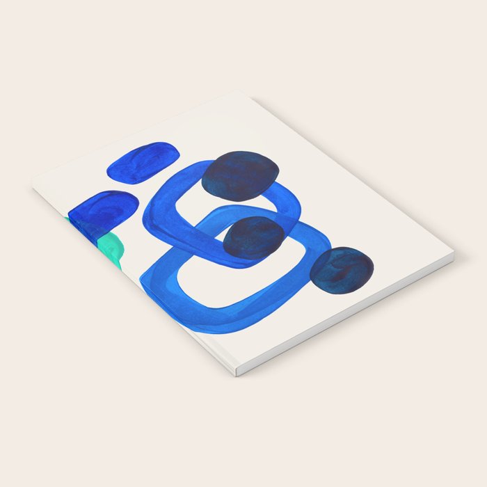 Mid Century Modern Abstract Minimalist Fun Colorful Shapes Marine Green Retro Vintage Fun Shapes Notebook Gallery Image 1