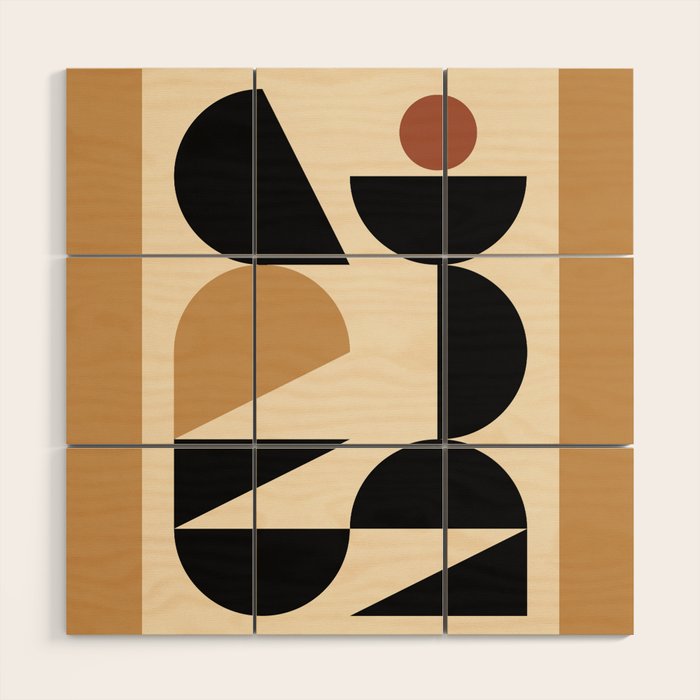 Modern geometric shapes 46 Wood Wall Art Gallery Image 1