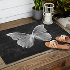 Butterfly in Black Outdoor Rug Gallery Image 2