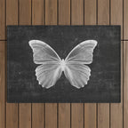 Butterfly in Black Outdoor Rug Gallery Image 1