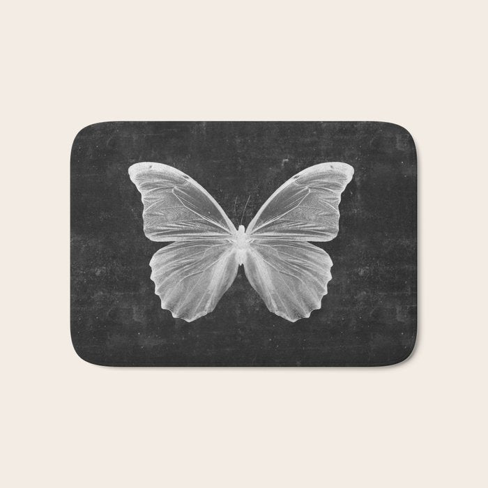 Butterfly in Black Bath Mat Gallery Image 1