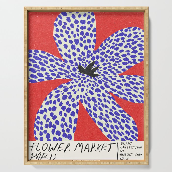 Paris Flower Market\ Modern art Serving Tray Gallery Image 1
