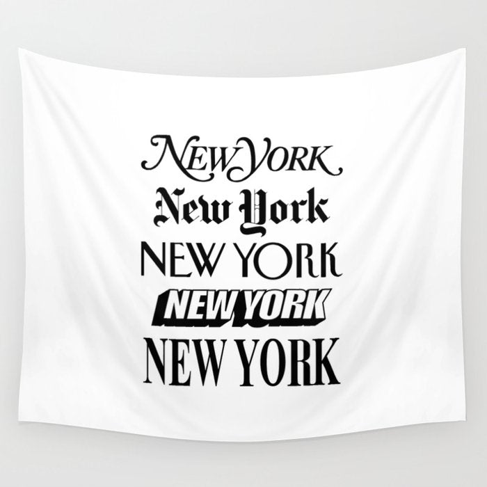 I Heart New York City Black and White New York Poster I Love NYC Design black-white home wall decor Wall Tapestry Gallery Image 4