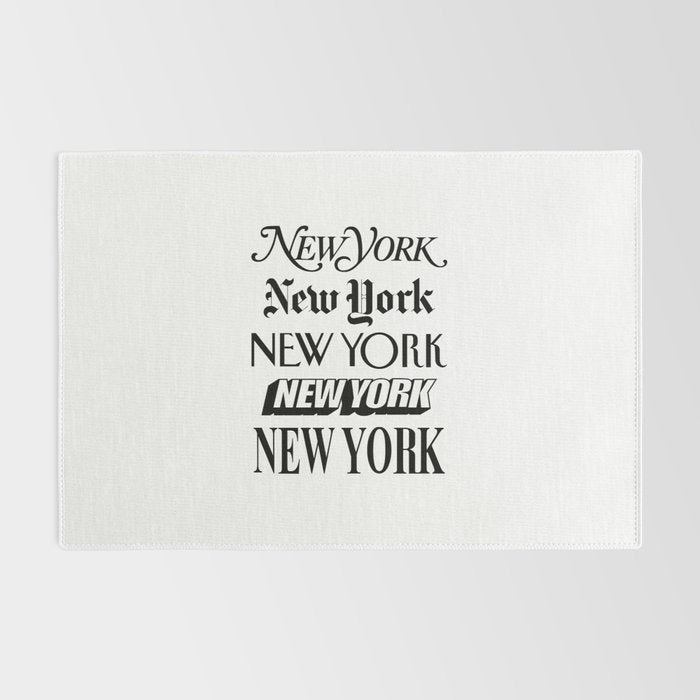 I Heart New York City Black and White New York Poster I Love NYC Design black-white home wall decor Rug Gallery Image 2