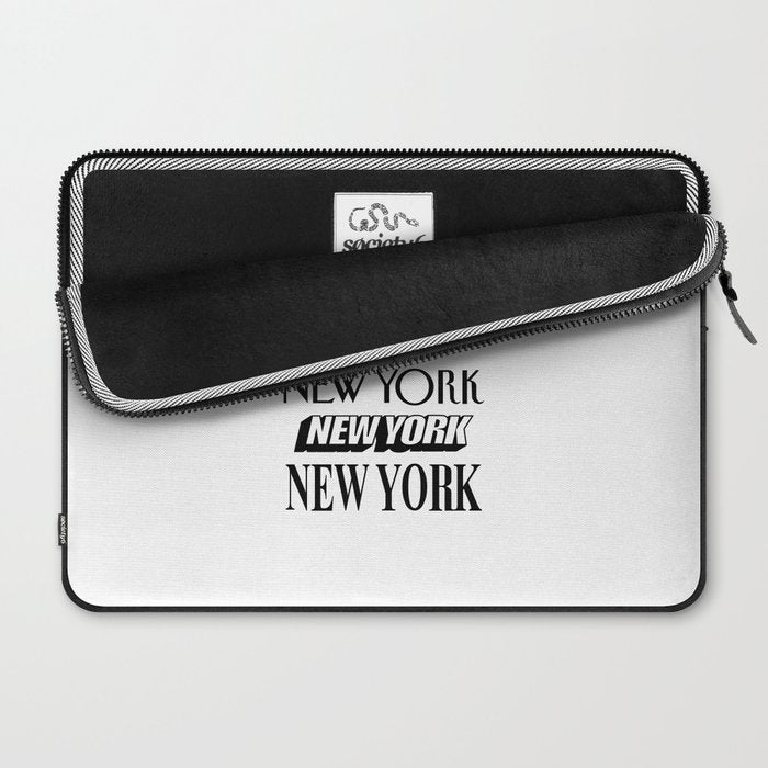 I Heart New York City Black and White New York Poster I Love NYC Design black-white home wall decor Laptop Sleeve Gallery Image 2