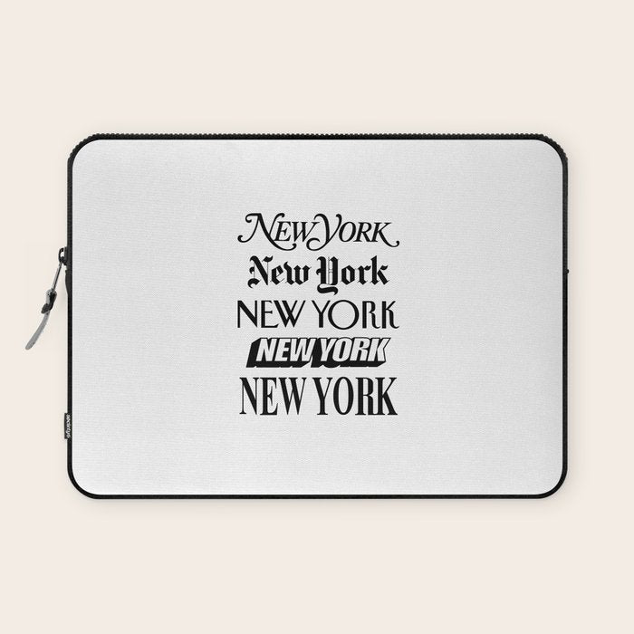 I Heart New York City Black and White New York Poster I Love NYC Design black-white home wall decor Laptop Sleeve Gallery Image 1