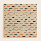 Lazy Cat Pattern Wood Wall Art Gallery Image 1