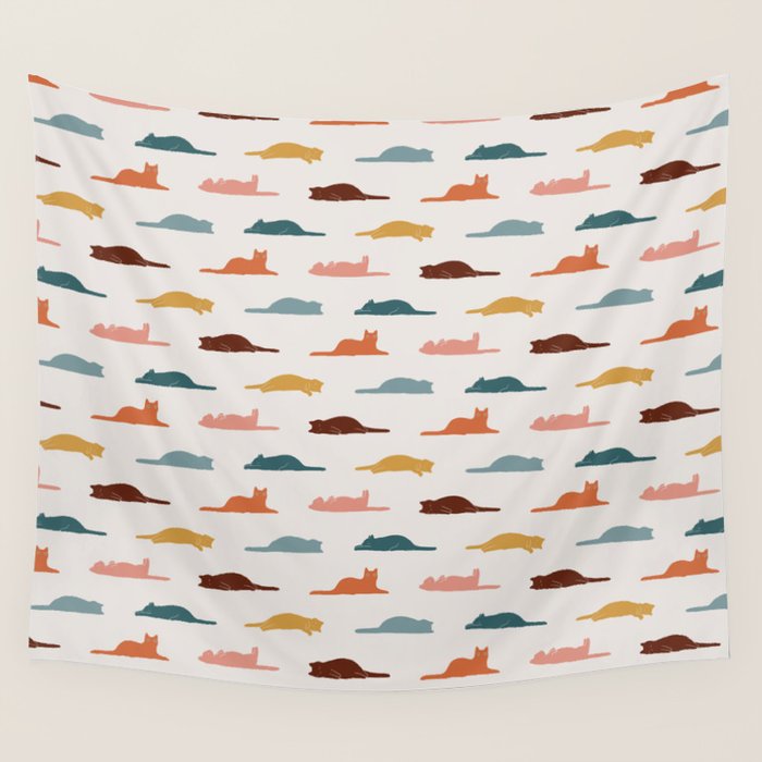 Lazy Cat Pattern Wall Tapestry Gallery Image 1
