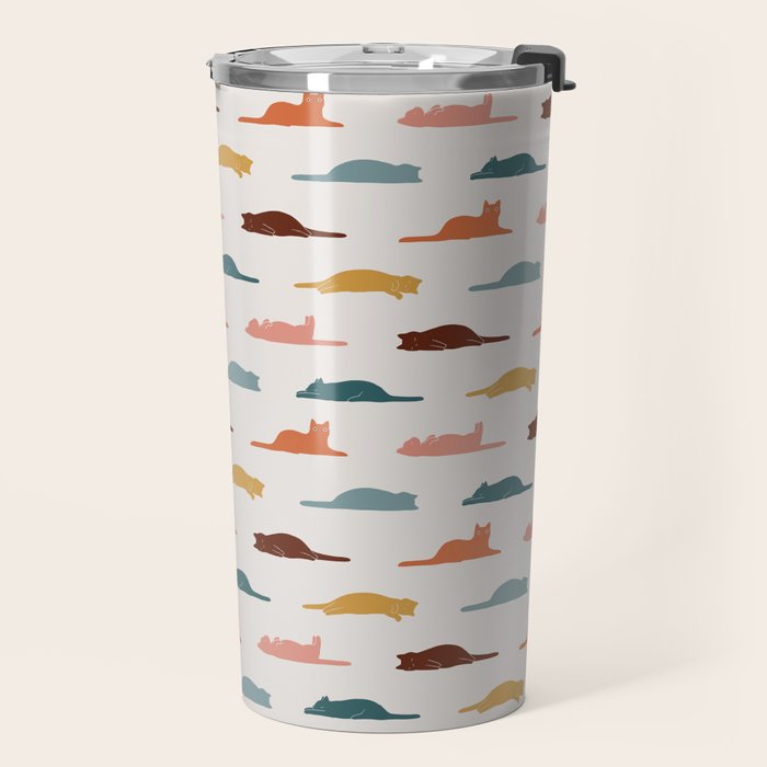 Lazy Cat Pattern Travel Mug Gallery Image 2