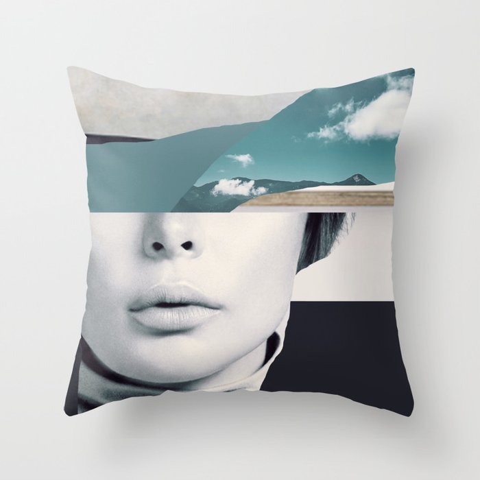 woman portrait /collage 3 Throw Pillow Gallery Image 6