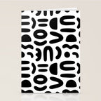 Abstract black and white symbol art pattern Stationery Card Gallery Image 2