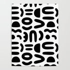 Abstract black and white symbol art pattern Poster Gallery Image 4