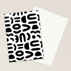 Abstract black and white symbol art pattern Stationery Card Gallery Image 2