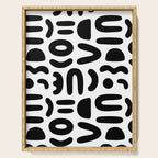 Abstract black and white symbol art pattern Serving Tray Gallery Image 1