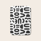 Abstract black and white symbol art pattern Bath Mat Gallery Image 1